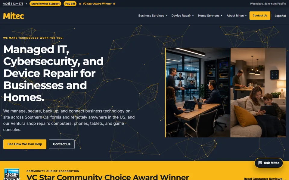 Mitec Solutions website preview